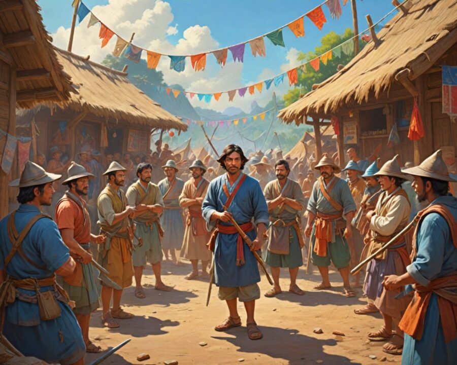 How mock battles decide leadership in unique villages