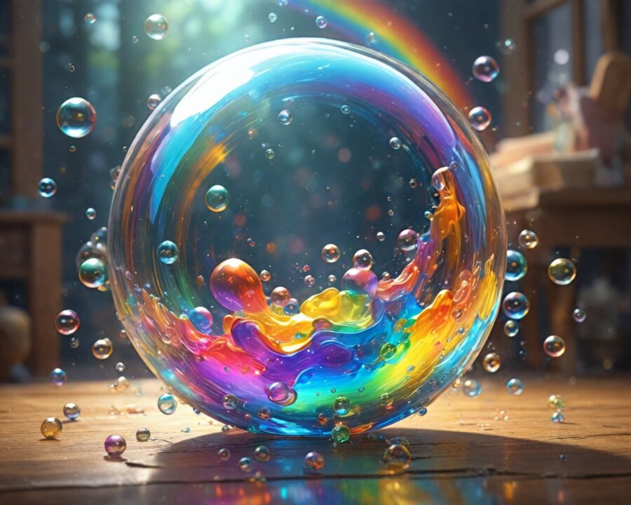 How soap bubbles create rainbows through light diffraction